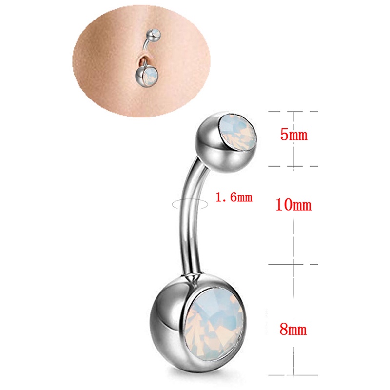 Khuyên Rốn Đính Đá Opal Thời Trang