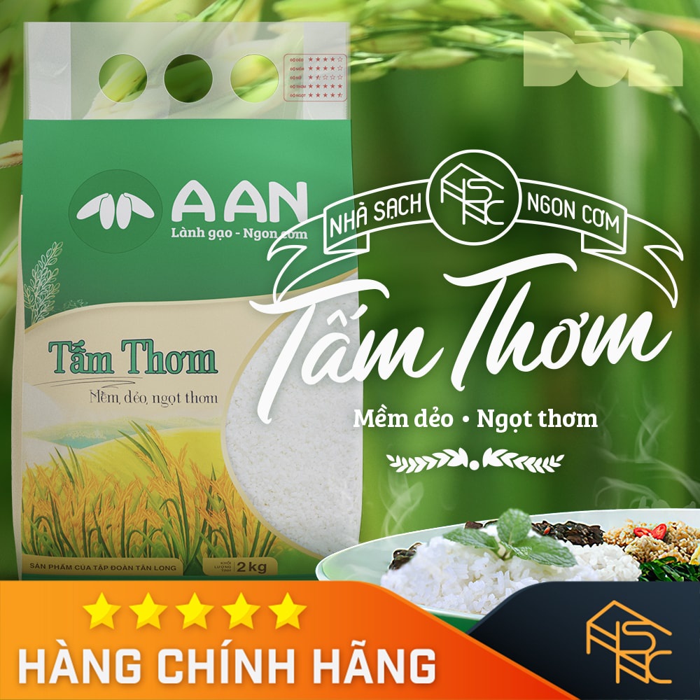 Gạo Tấm Thơm, mềm dẻo, ngọt thơm - 2kg A AN