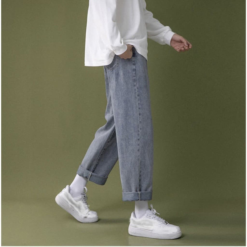 Quần Jean Nam Nữ Baggy Unisex Ống Rộng Phong Cách Trẻ Trung