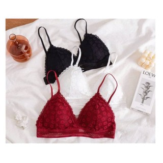 CÓ SẴN Áo Bralette ren mỏng có mút tháo rời quyến rũ dễ mặc