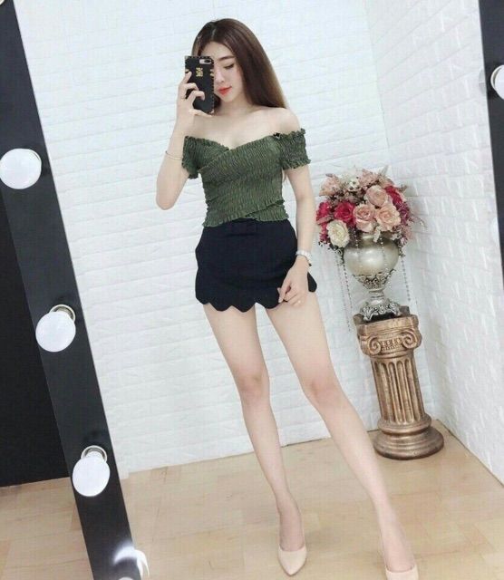 ÁO Nhún ĐẮP CHÉO BẸT VAI