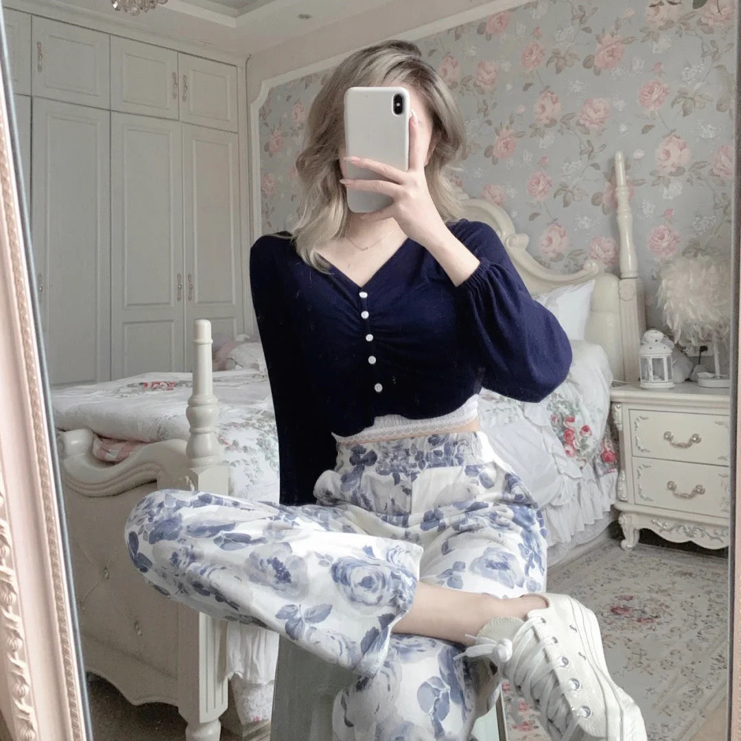 Unique quần ống rộng In Họa Tiết Hoa Thanh Lịch Dành Cho Nữ Unisex
