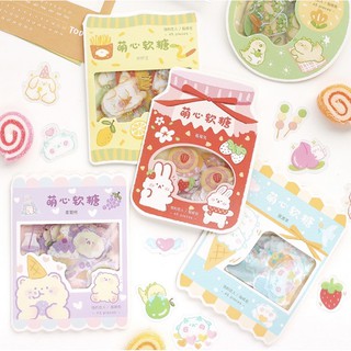 Sticker cute/Set 45 hình dán dễ thương trang trí sổ planner bullet journal Hàn Quốc Tẻn Tẻn