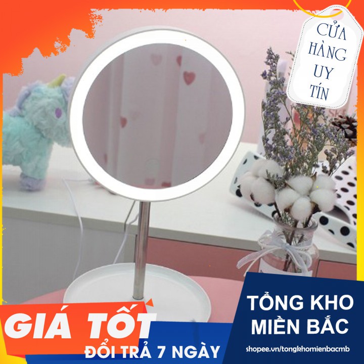 Gương trang điểm có đèn led cảm ứng 3 chế độ sáng (Giao màu ngẫu nhiên)