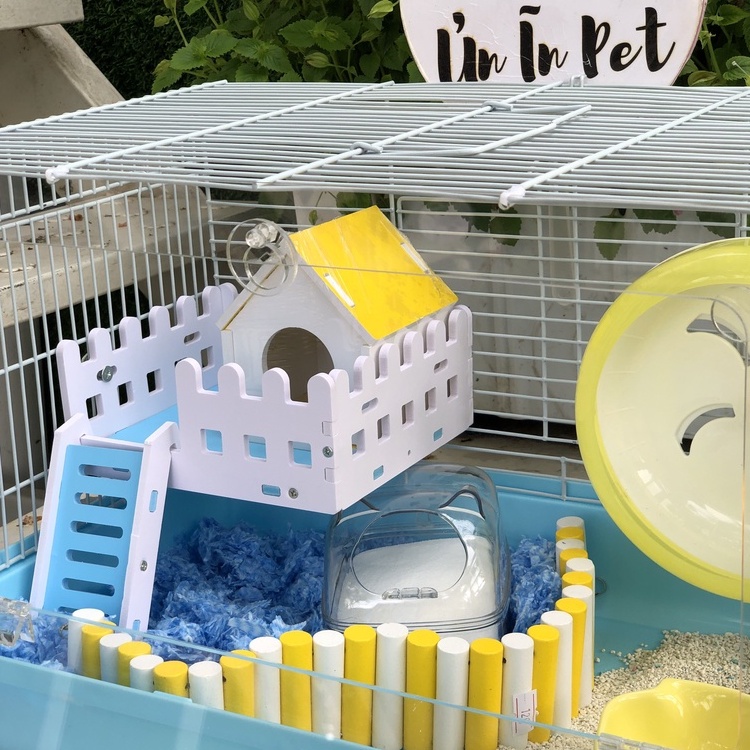 Tầng lửng VUÔNG cho chuồng hamster, sóc, bọ, nhím, thú nhỏ Gỗ Màu chống nước