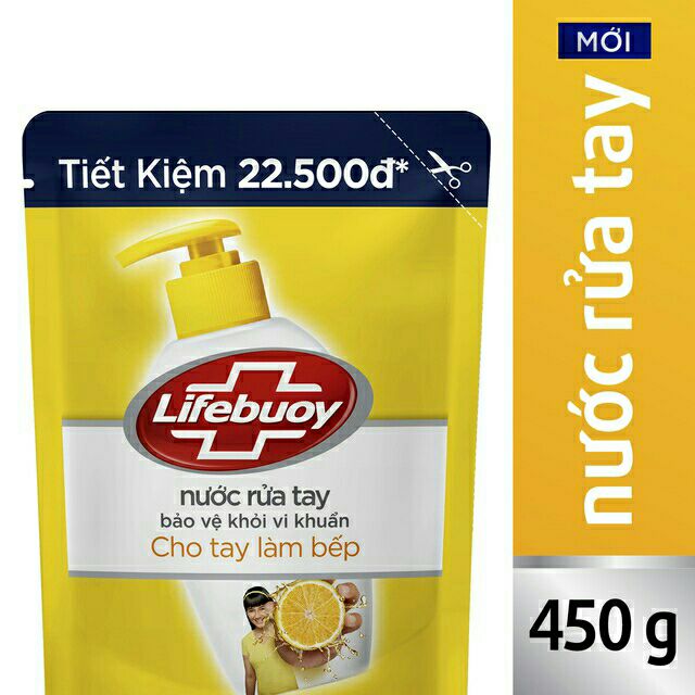 Nước rửa tay Lifebuoy chanh tươi mát 450g dành cho làm bếp