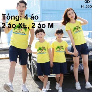 áo gia đình coton 4 chiều đẹp