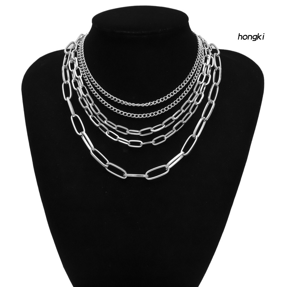 Vòng cổ hợp kim nhiều lớp phong cách thời trang Punk cá tính sành điệu