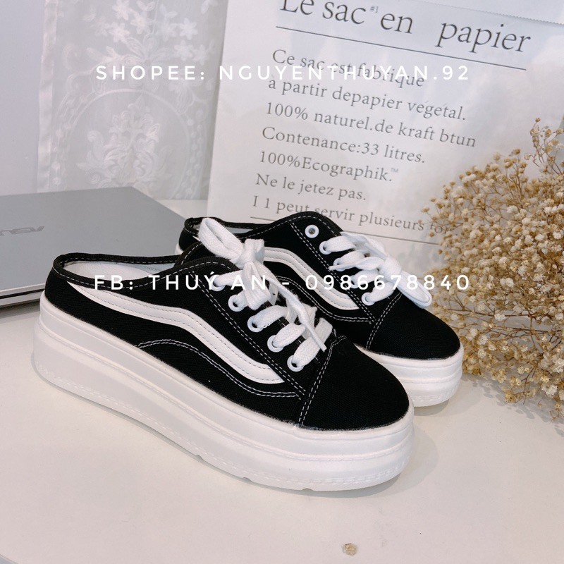 Giày sục thể thao đế bánh mì 6cm