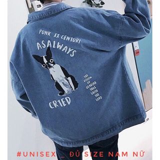 [Đủ size M,L,XL] Áo khoác in con chó form unisex có size nam nữ