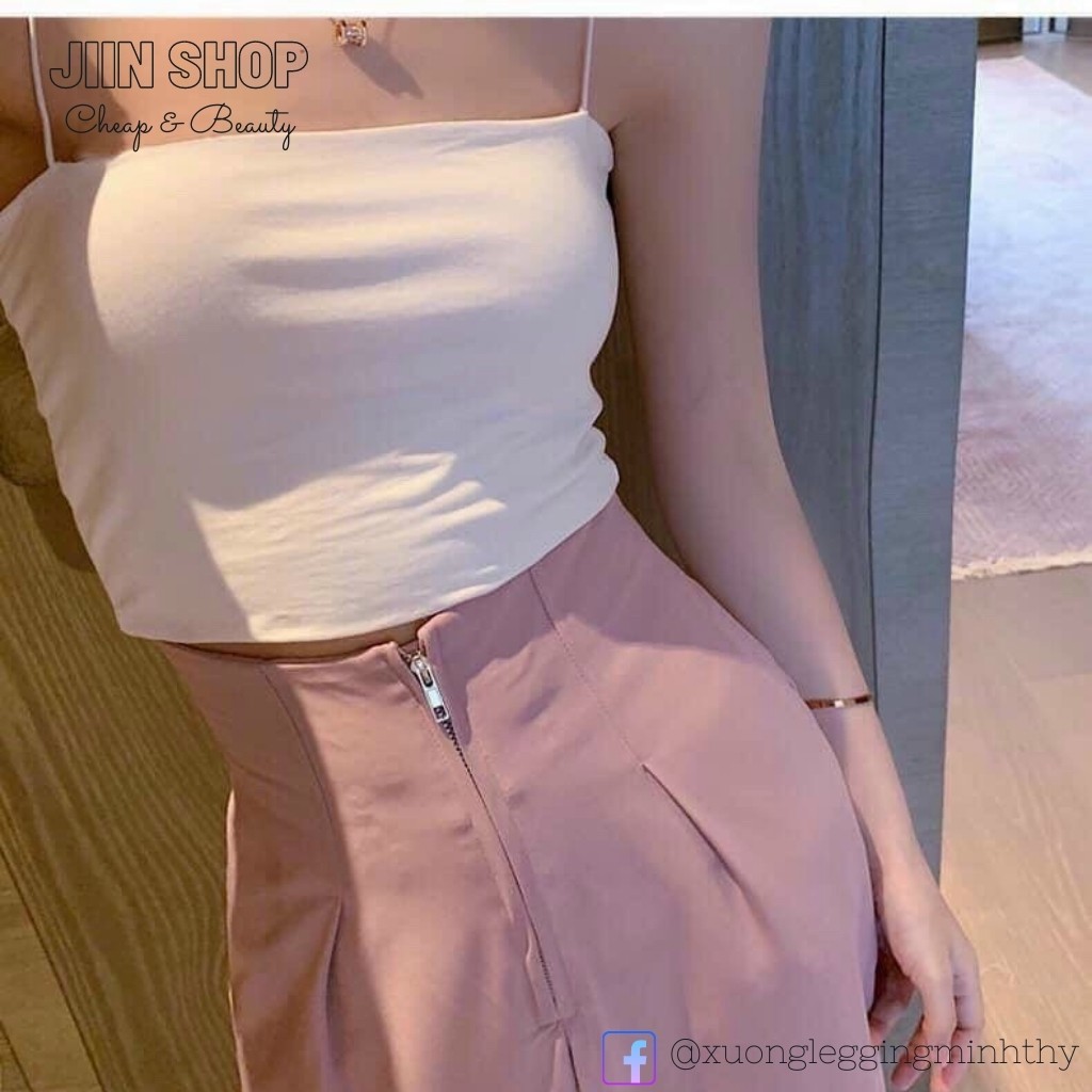 Quần suông cạp cao, ống rộng khóa trước giúp che bụng, tôn dáng by Jiin shop | BigBuy360 - bigbuy360.vn