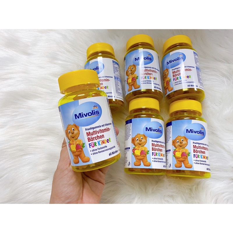 [HÀNG ĐỨC] Kẹo dẻo Mivolis Vitamin cho bé hộp 60v.