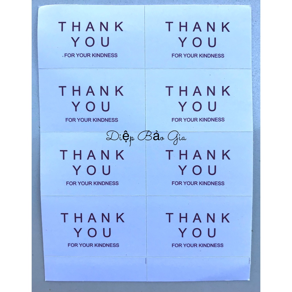 Tem/sticker dán hộp bánh Thankyou  T3