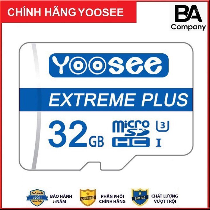 Thẻ Nhớ 32GB Yoosee Chính Hãng Tốc Độ Cao - Chuẩn Class 10 Chuyên dụng cho Camera , Máy Ảnh BH 5 Năm