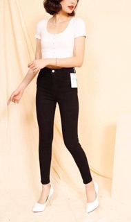 Combo 2 Quần skinny đen trơn