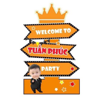 Chibi welcome trang trí sinh nhật cho bé trai