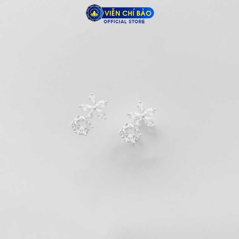 Bông tai bạc nữ hoa đá chất liệu bạc nữ 925 thời trang phụ kiện trang sức nữ thương hiệu Viễn Chí Bảo B400466-