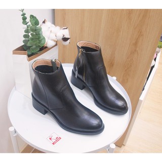 Boot bsk khóa kéo cổ 5p đen