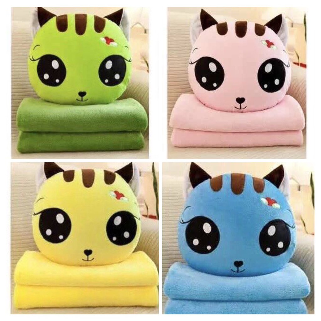 Bộ chăn gối đa năng tiện ích mèo xinh