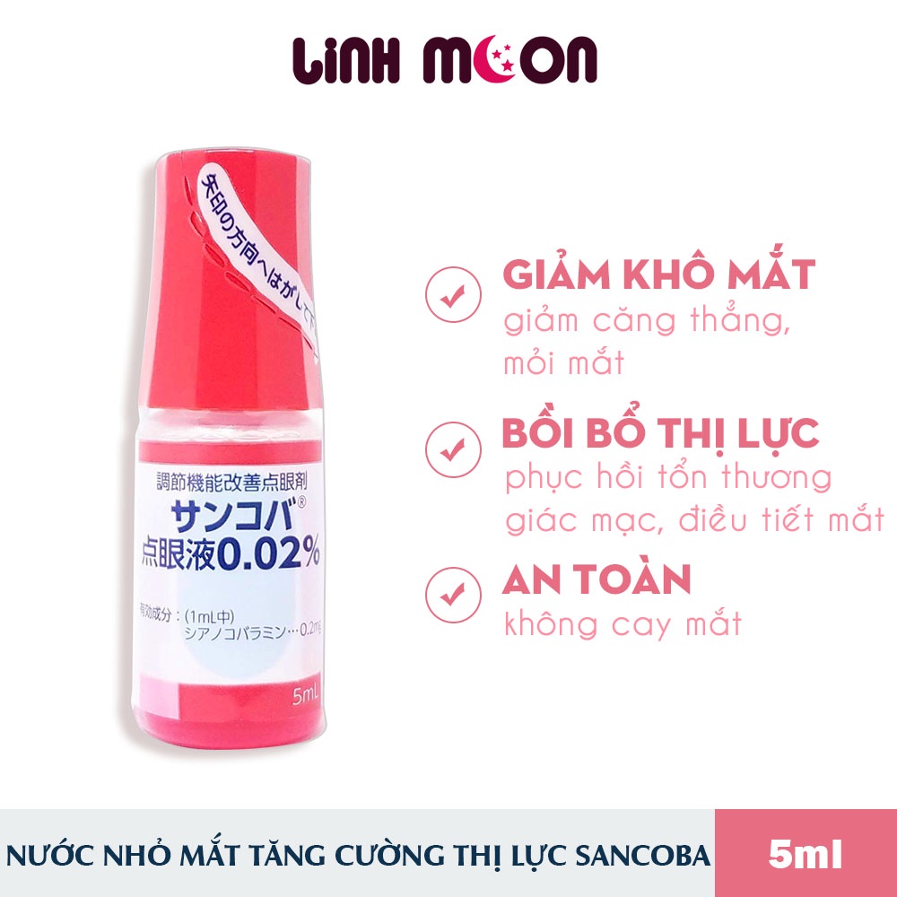 Nước nhỏ mắt cận Sancoba của Nhật Bản hỗ trợ tăng cường thị lực 5ml