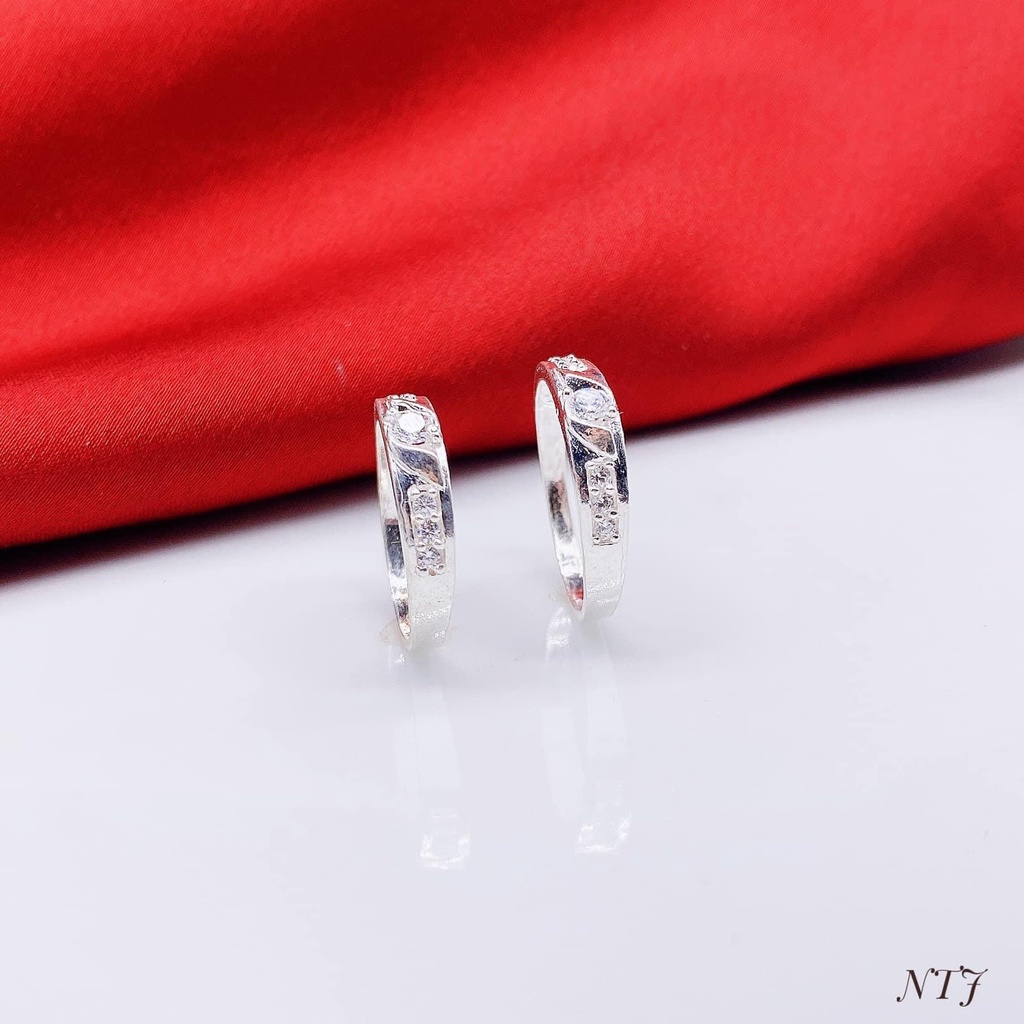 Nhẫn đôi nam nữ bạc ta cao cấp, hàng bóng sáng đẹp, bạc ta chuẩn - Mã TSJC301