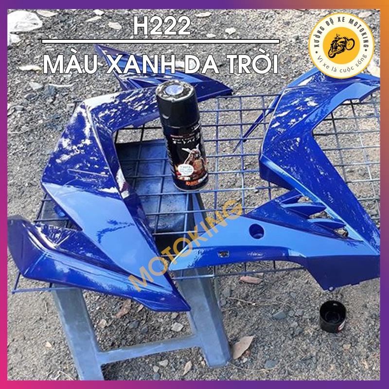 Combo Sơn Samurai màu xanh da trời H222  loại 2K chuẩn quy trình độ bền 5 năm gồm 4 chai 2K04 - 102 - H222- 2K01