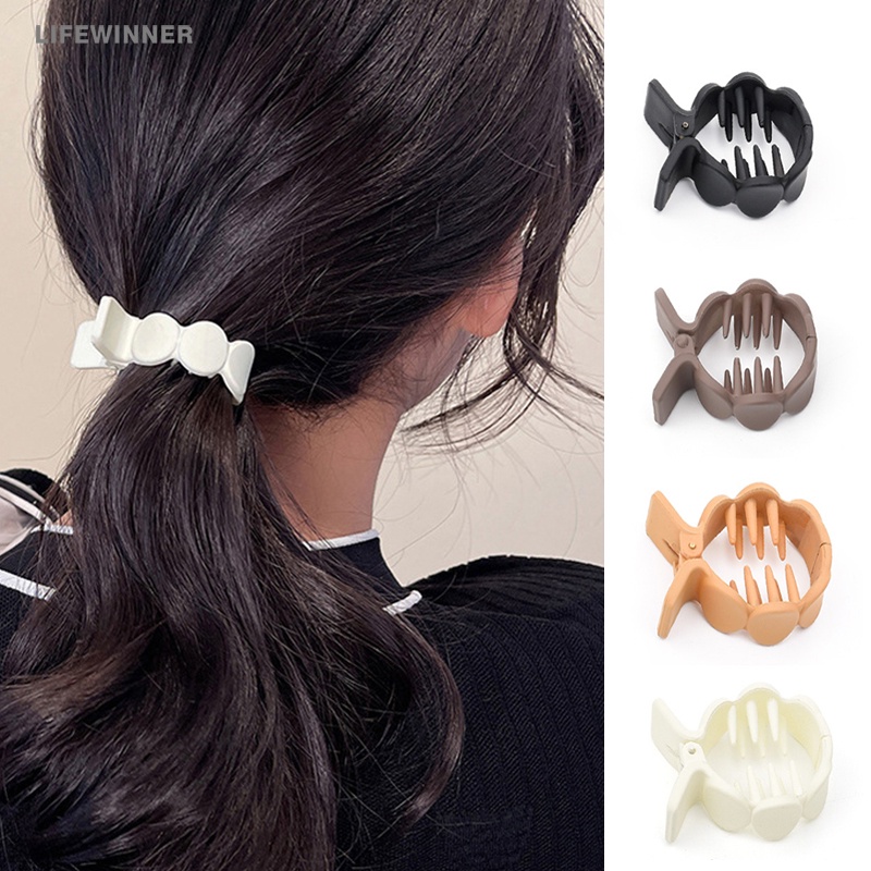 Kẹp Tóc Bằng Nhựa Màu Trơn Thời Trang Dành Cho Nữ