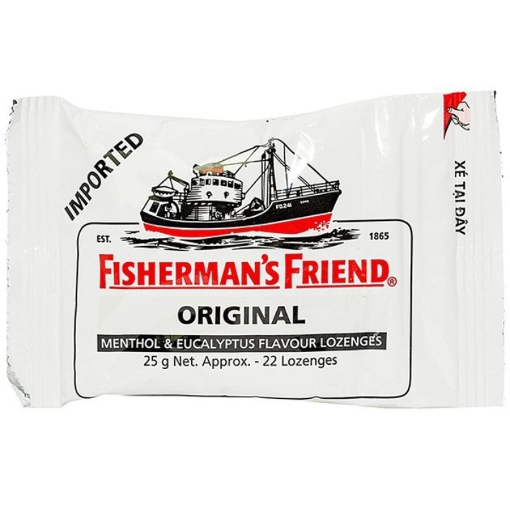 Kẹo Ngậm Giảm Đau Họng Con Tàu Không Đường Fishermans Friend 25g