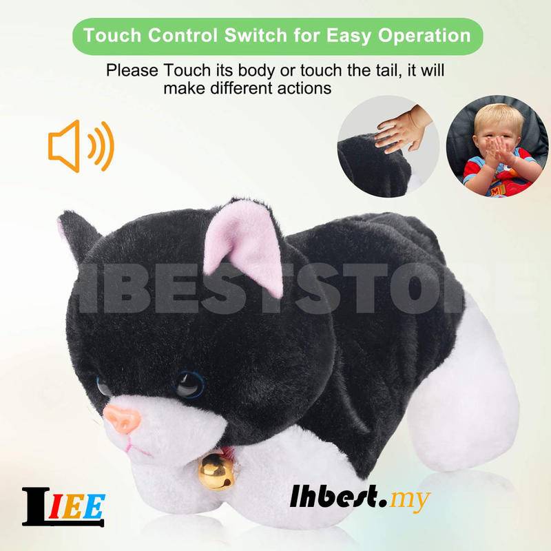 Đồ Chơi Mèo Nhồi Bông Chạy Điện Thông Minh Tương Tác Thông Minh Điều Khiển Cảm Ứng Dành Cho Bé Gái