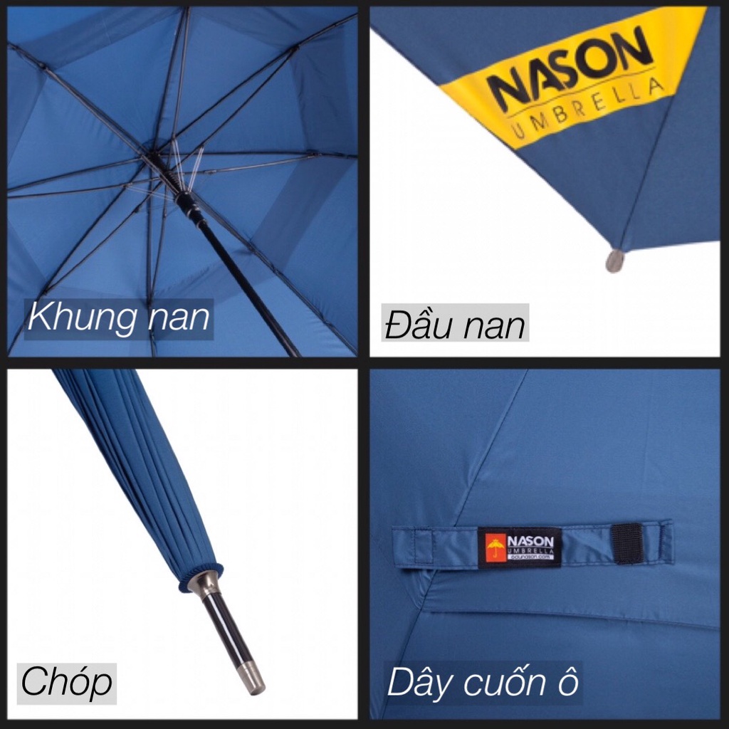 Ô dù che mưa cao cấp tán siêu to siêu rộng 30 inch G30 NASON UMBRELLA Cán gỗ sang trọng Khung TRỢ LỰC KÉP CHỐNG LẬT