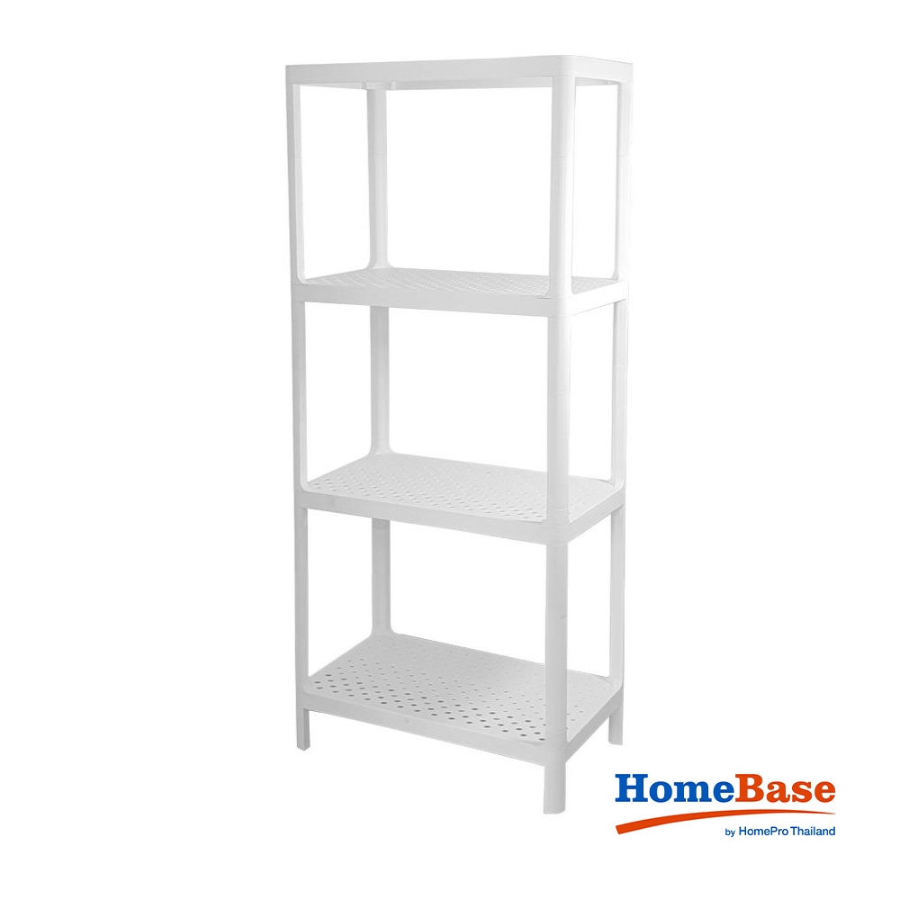 HomeBase STACKO kệ nhựa 4 tầng MONO Thái Lan W50xH116.1xD30cm màu trắng