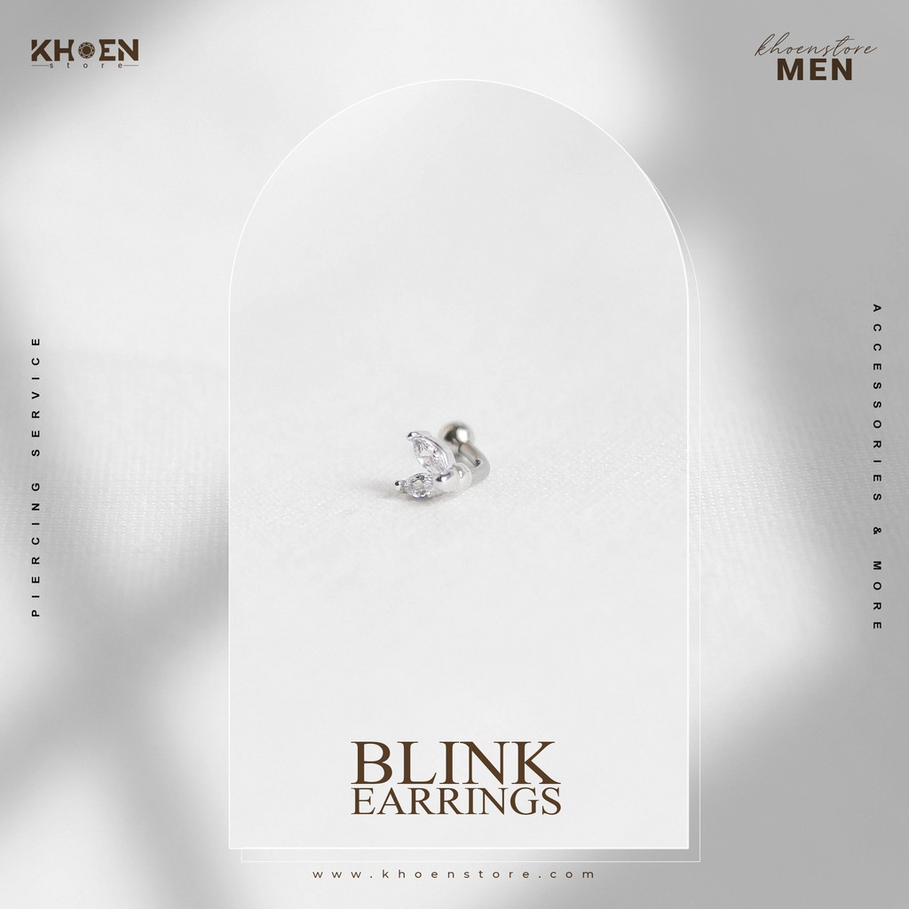 Khuyên tai Hai lá zircon Cong vị trí Rook và Daith