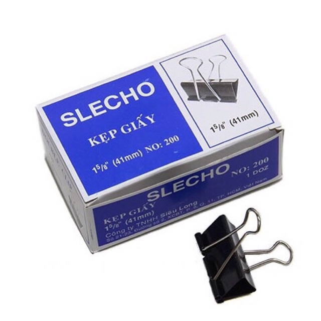 Kẹp giấy Slecho 15mm 19mm 25mm 32mm 41mm 51mm kẹp bướm nẹp giấy