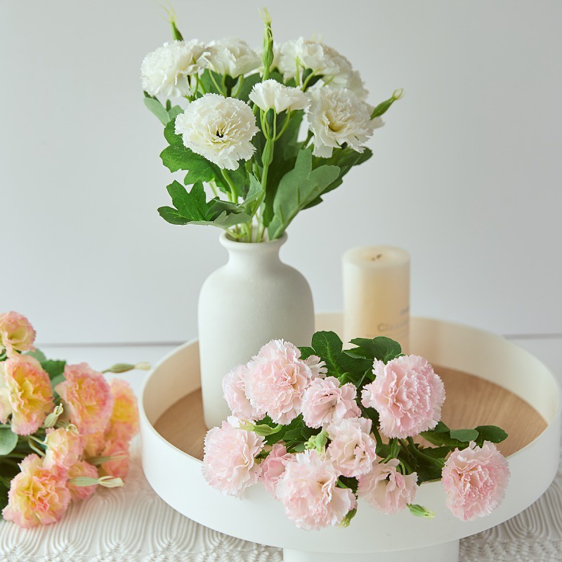 Bó 10 Bông Hoa Cẩm Chướng Nhân Tạo Chất Lượng Cao Dùng Trang Trí Tiệc Cưới/ Ngày Của Mẹ/ Giáo Viên