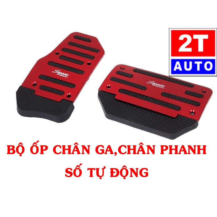 Bộ ốp bọc chân ga, bọc chân phanh cho xe số tự động AT phong cách thể thao-MÀU ĐỎ:   SKU:305-2