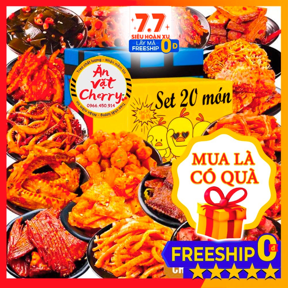 [❤️TRỢ GIÁ] SET ĂN VẶT 20 món - Đồ ăn vặt nội địa -Có quà tặng kèm ❤️ [Ăn Vặt Cherry]