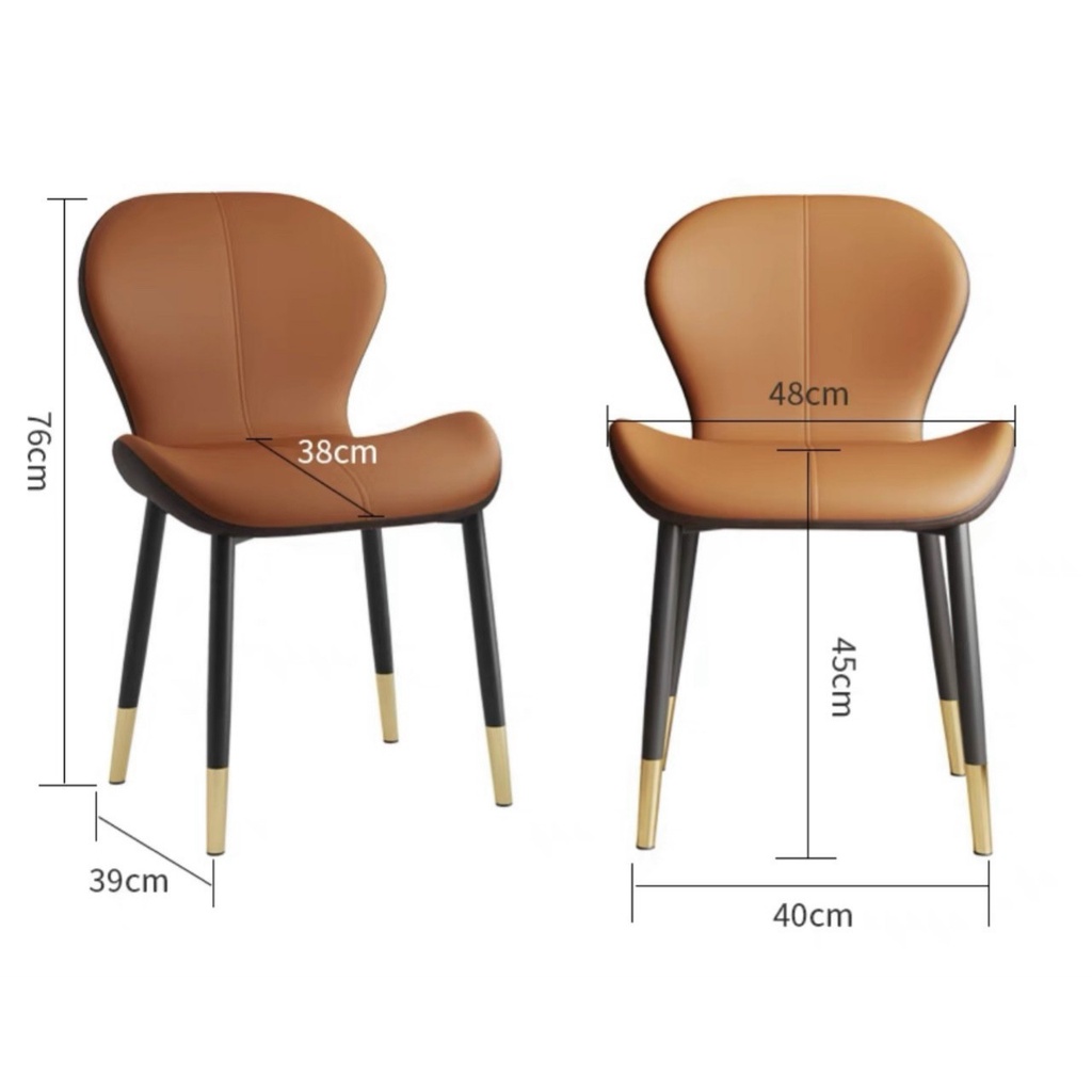 Ghế ăn, cafe PITA lưng da chân sơn tĩnh điện