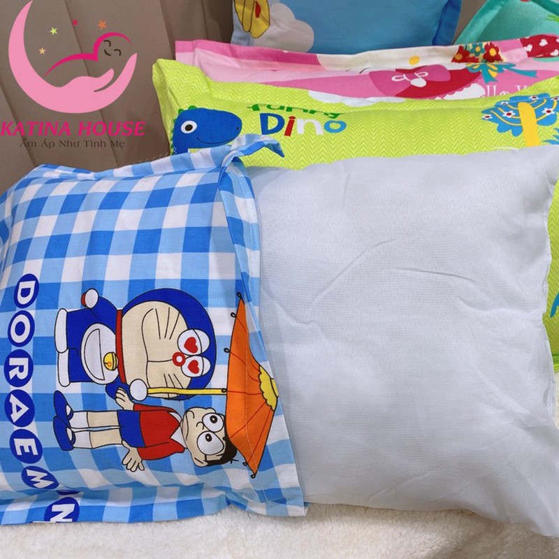 Gối cho bé sơ sinh và trẻ nhỏ vải Cotton Thắng Lợi mềm mát, gối êm mềm, đa dạng họa tiết hoạt hình, có nhiều kích cỡ