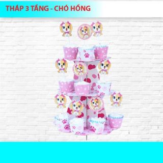 (5 MÀU) kệ giấy 3 tầng cupcake