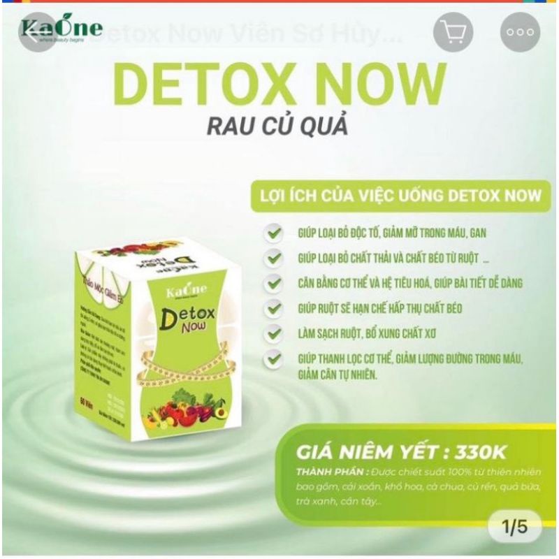 Detox Now Detox rau củ mới 60 viên
