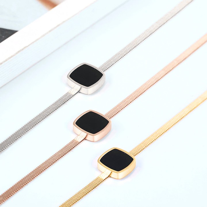 DÂY CHUYỀN TITAN MÌ DẸP MẶT VUÔNG TN139 siêu đẹp, bền màu, chuẩn thời trang