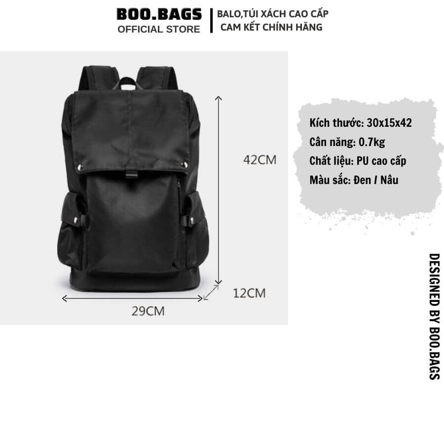 Balo Nam - Nữ Đi Học Vải Dù Siêu Bền Cao Cấp, Balo Laptop Siêu Nhẹ Cao Cấp Chống Nước  Boobags Boo-012