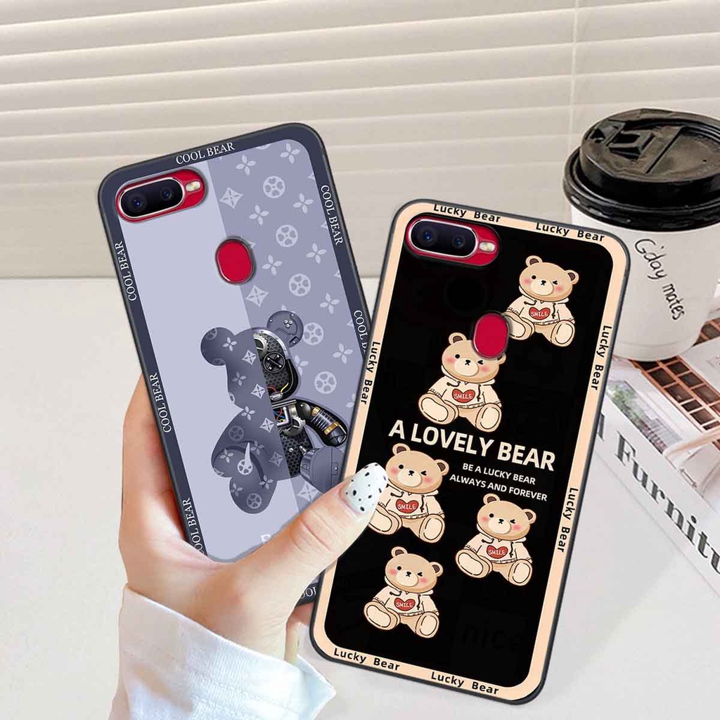 Ốp Oppo A5s / A7 / F9 / A12 bear brick, gấu đáng yêu, dễ thương