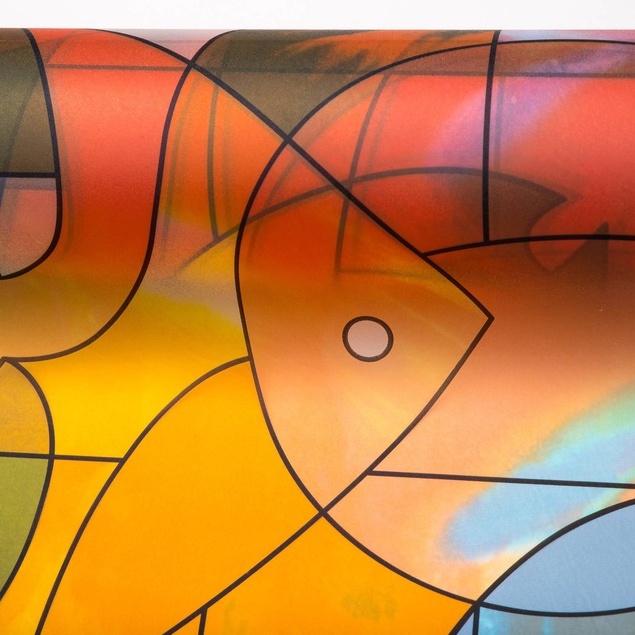 Giấy Dán Kính Hoa Văn Trang Trí Nhà Ở, Nhà Tắm Có Sẵn Keo - Cá Cảnh Độc Đáo A09, Khổ Rộng 90cm