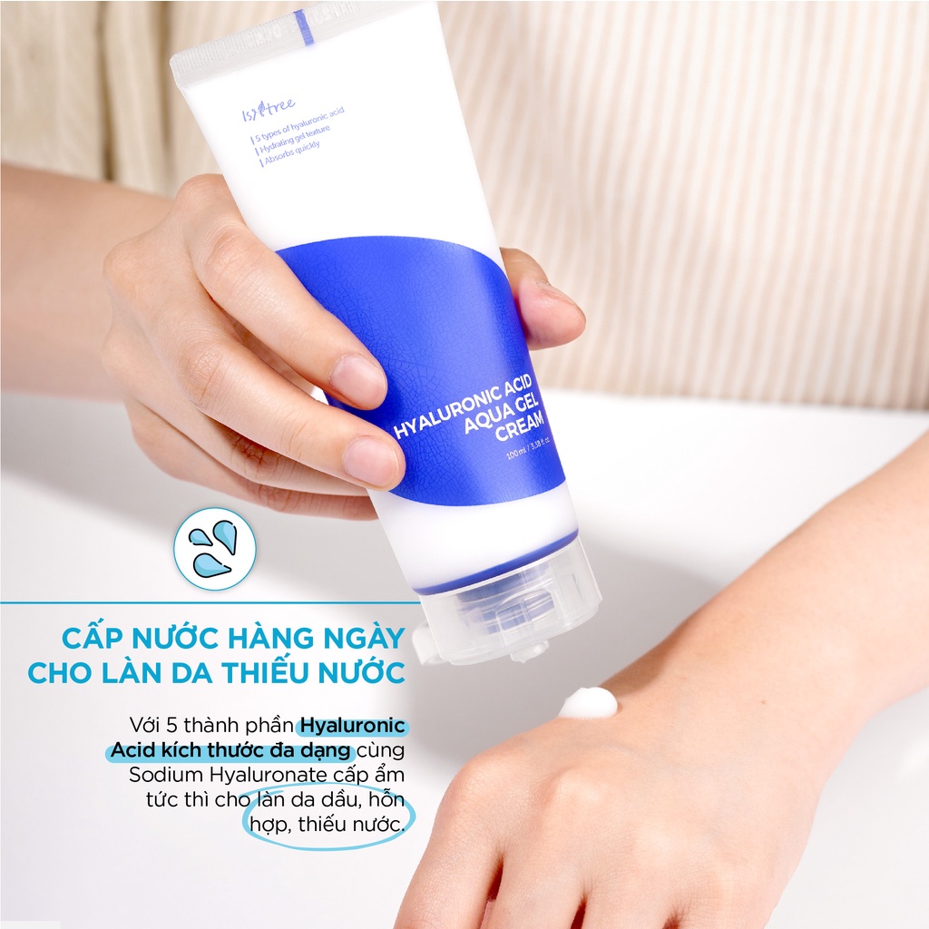 Kem dưỡng cấp ẩm ISNTREE HYALURONIC ACID AQUA GEL CREAM 100ml