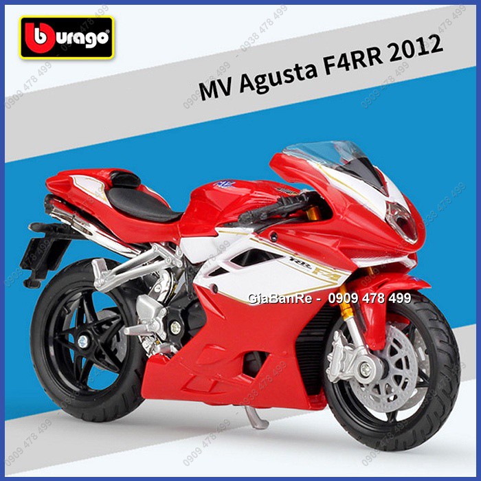 XE MÔ HÌNH MOTO MV AGUSTA F4RR 2012 RED  TỈ LỆ 1:18 - BBURAGO - 8861