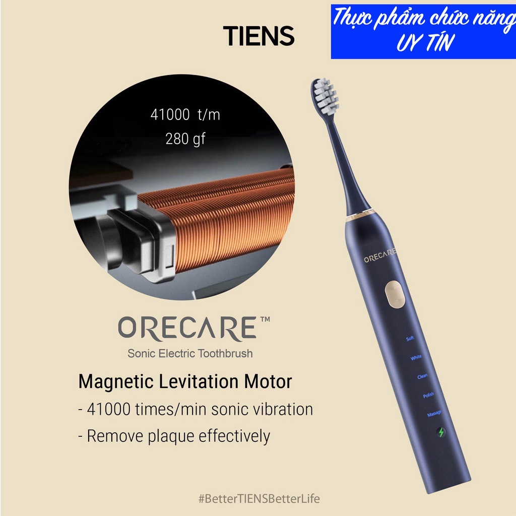 Bàn chải đánh răng điện Orecare Tiens Thiên Sư (Orecare Sonic Electric Toothbrush)
