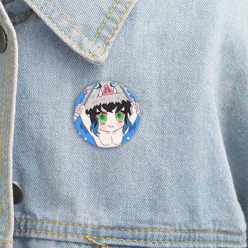 Anime Demon Slayer: Kimetsu No Yaiba Kamado Tanjirou Cosplay Badge Button Brooch Pins