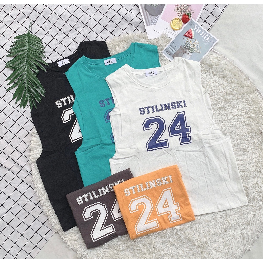 Áo tanktop 3 lỗ UNISEX, Áo thun số 24 form rộng đủ màu | BigBuy360 - bigbuy360.vn