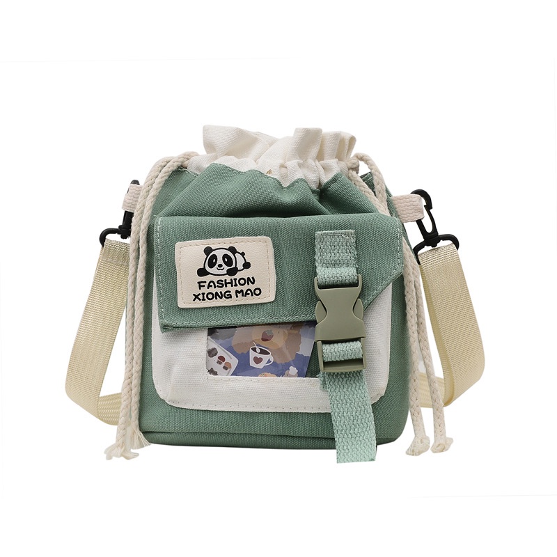 Túi Đeo Chéo Vải Canvas Nhỏ Nhắn Dễ Thương Phong Cách Hàn Quốc 2021